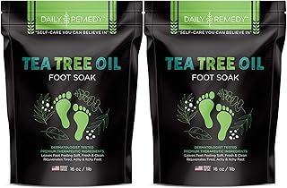 Tea Tree Oil Foot Soak with Epsom Salt - Made in USA - for Toenail irritations, Athletes Foot, Stubborn Foot Odor Scent, S...