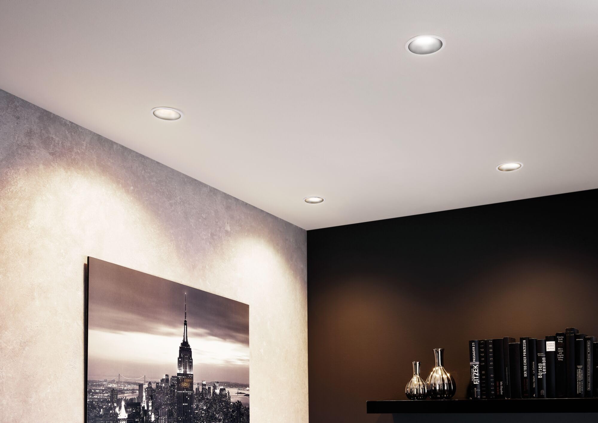 Paulmann 93402 LED Einbauleuchte Cole rund incl 3x6,5W dimmbar Einbaustrahler Weiß, Schwarz matt Einbaulampe Kunststoff, Alu Zink Deckenspot 2700K