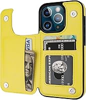 Vista 8 de ONETOP - Funda tipo cartera compatible con iPhone 13 Pro con soporte para tarjetas, funda de piel sintética con ranuras para tarjetas, doble cierre