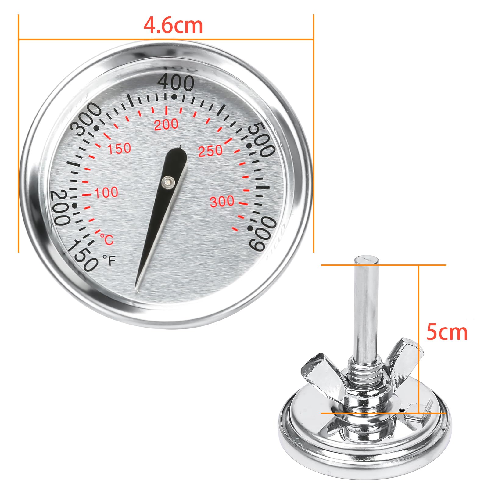 Denmay Termómetro para barbacoa de repuesto para medidor de temperatura Weber (para Weber Spirit 200 y 300 grills)