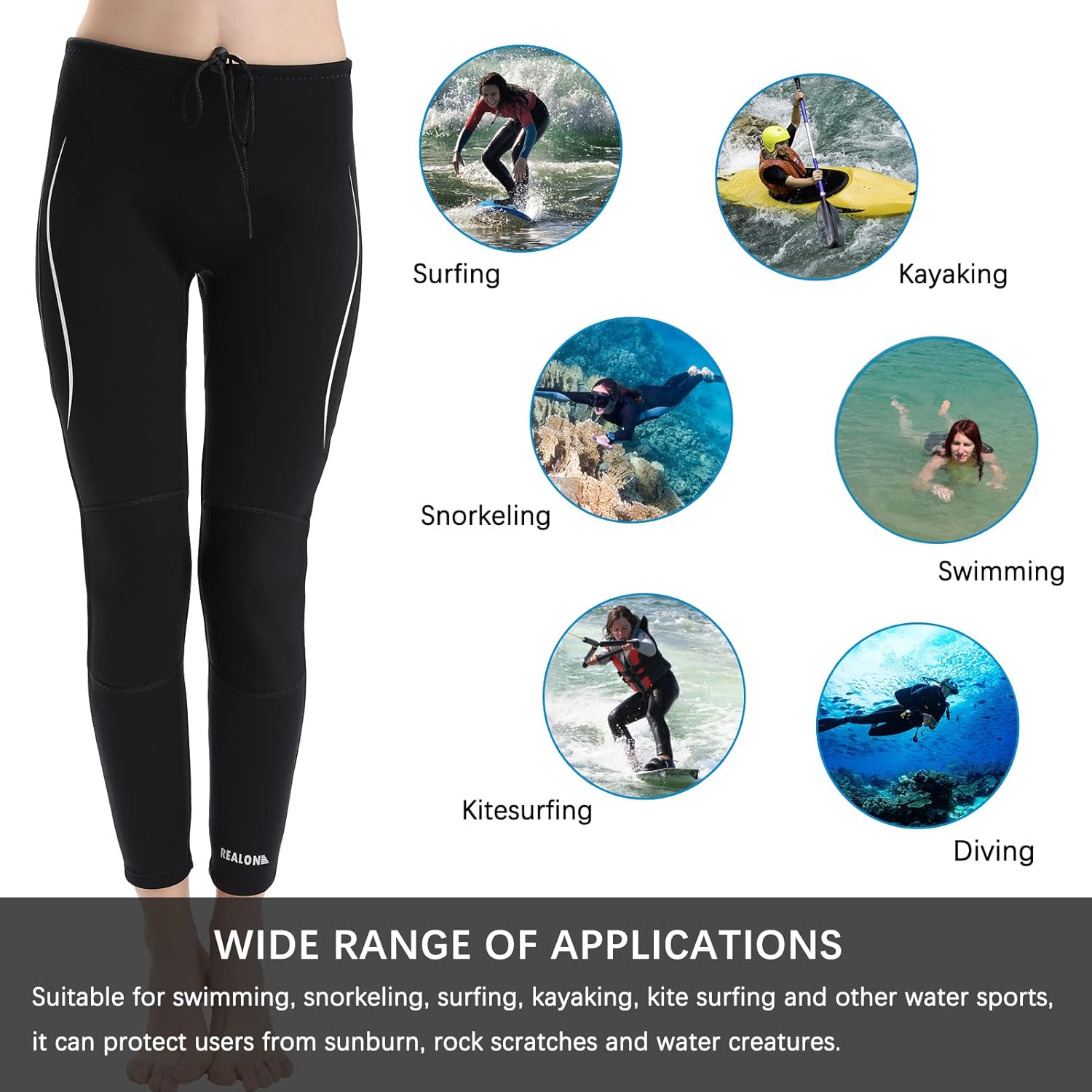 3mm Wetsuits Women Jacket & 2mm Pants, Neoprene Long Sleeve Wet Suit Shirt Adult Youth Keep Warm for Swimming Surfing Diving Snorkeling Water Sports (Tops XXL, Pants XXL)