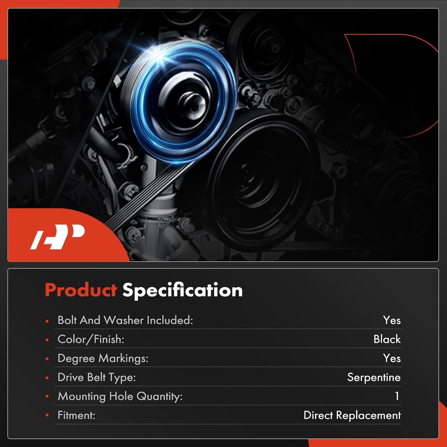 A-Premium Engine Harmonic Balancer Crankshaft Pulley Compatible with Toyota Corolla 1989-1997, Celica 1990-1997 & Geo Prizm 1993-1997, DOHC L4 1.6L 1.8L, Replace# 1347015070, 1347016030