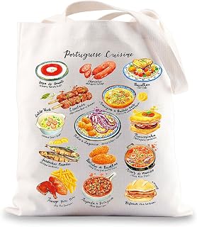 Portuguese Cuisine Tote Bag Portugal Travel Gifts Portugal Shoulder Bag Portuga Trip Merchandise