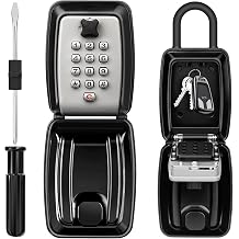 HUANLANG Key Lock Box for Outside, 12-Digit Combination Lock Box Waterproof Lockbox with Code,Key Hider Safe for Home Garage Office