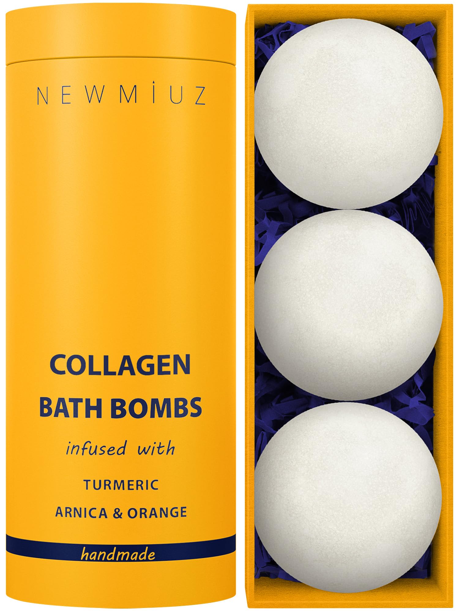 Bombes de Bain Naturelles Luxueux Cadeau Pour Hydratation et Nourrissage de la Peau Sèche Huile Essentielle de Curcuma et Arnica à l'Orange Plongez-vous dans un Bain de Spa Béatifiant