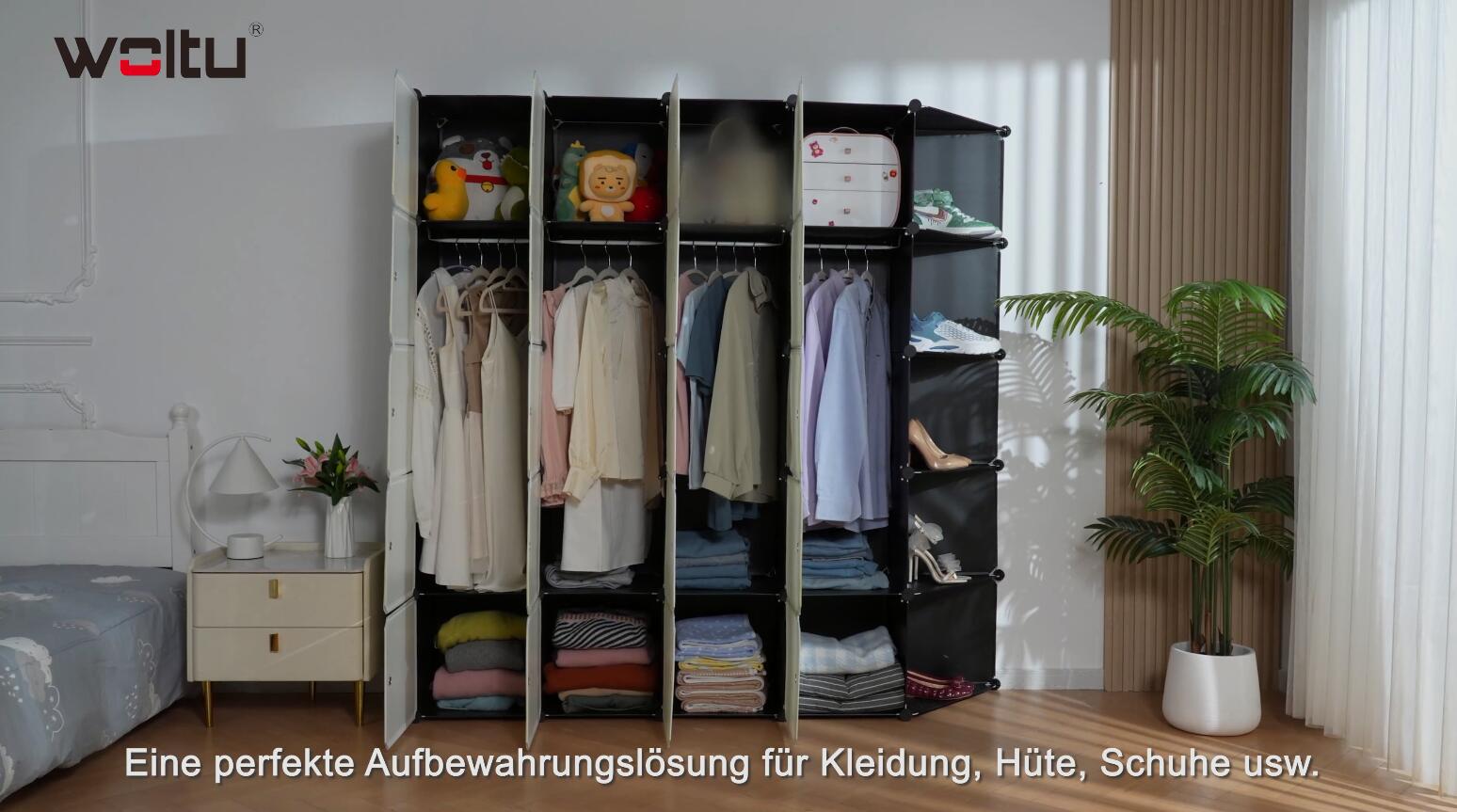 WOLTU DIY Armoire Plastique Chambre Faite de modules avec 4