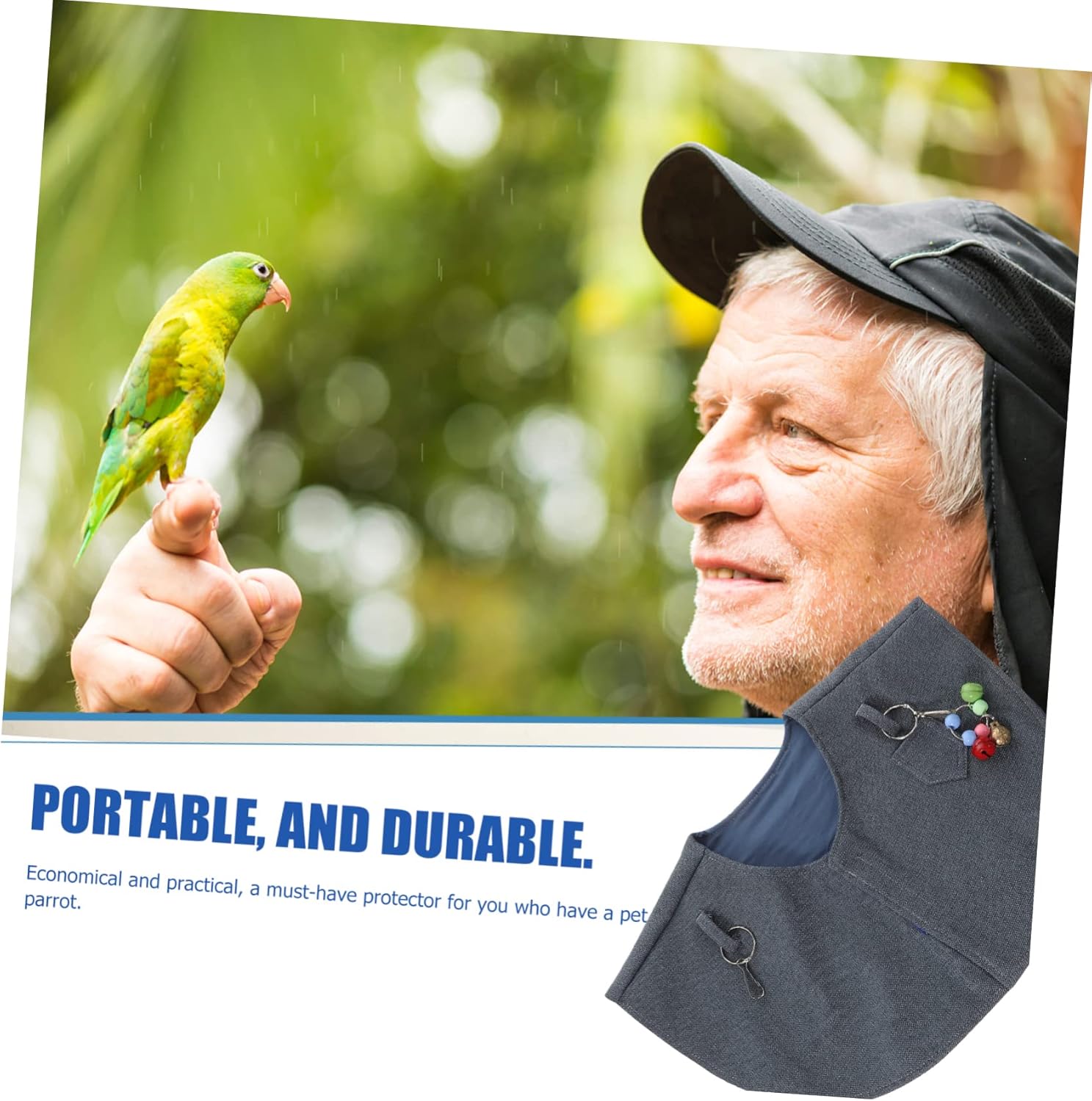 YARNOW Bird Shoulder Protector for Parrots Diaper Shawl Prevents Scratches Poop Suitable for Lovebirds Macaws and More Blue Color with Random Bell