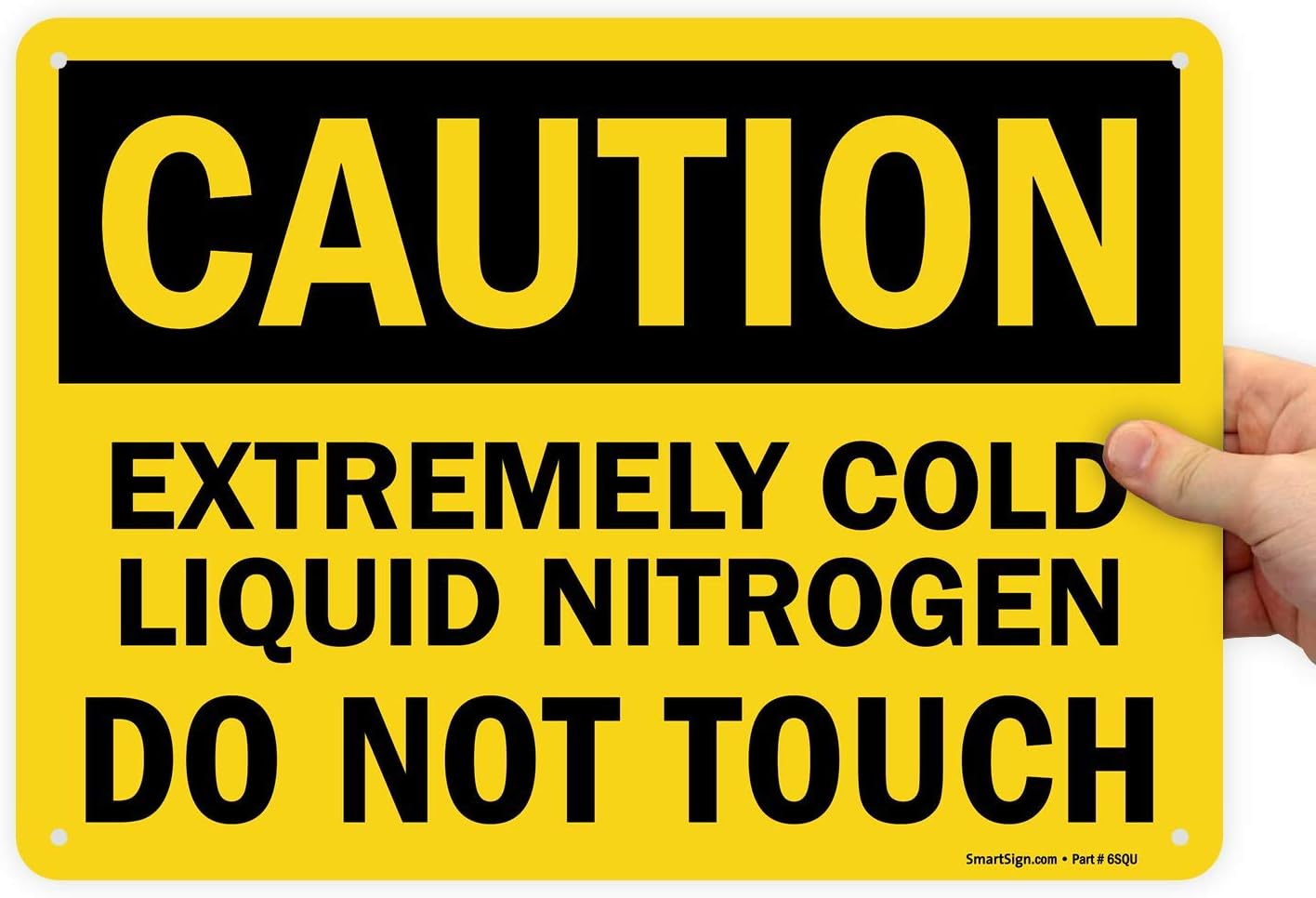 SmartSign "Caution - Extremely Cold Liquid Nitrogen, Do Not Touch" Sign | 10" x 14" Plastic