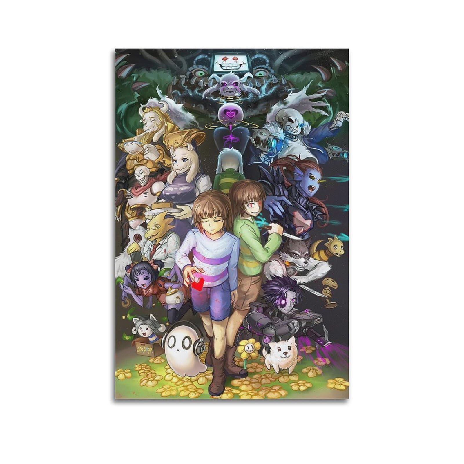 TANACC Anime Game Poster Undertale Poster Painting Canvas Wall Posters Art Picture Print Modern Family Decor Posters 12x18inch(30x45cm)