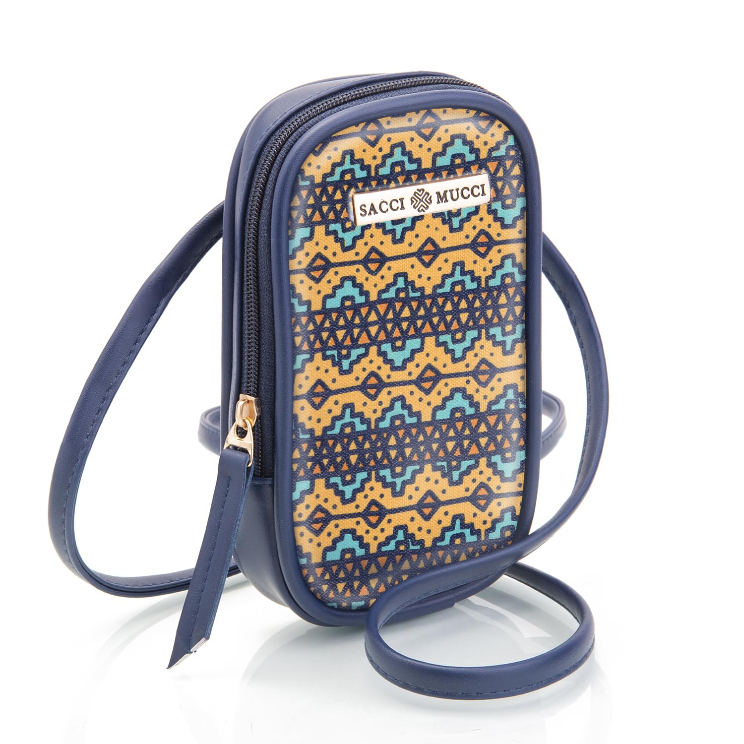 SACCI MUCCI Phone Pouch, Mobile Bag, Womens Wallet Sling Crossbody Bag for Mobile Cell Phone, Crossbody Phone Bag -EthnicTraditional Print (Blue) (B0CQGJ1P6T) Amazon Price History, Amazon Price Tracker