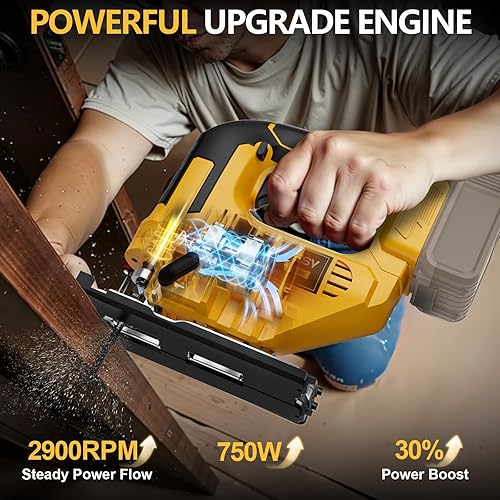 Miniatura 4 de Sierra caladora compatible con batería Dewalt de 20V Max, herramienta de sierra caladora inalámbrica sin escobillas NATBEESY, luz de trabajo LED,