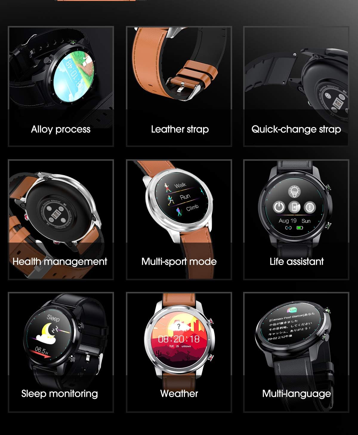 Wiouy Lemfo LF26 - Pulsera inteligente con esfera redonda, 150 mAh, IP67,  impermeable, Bluetooth 5.0 1.3 pulgadas, pantalla IPS Full HD : Amazon.es:  Electrónica