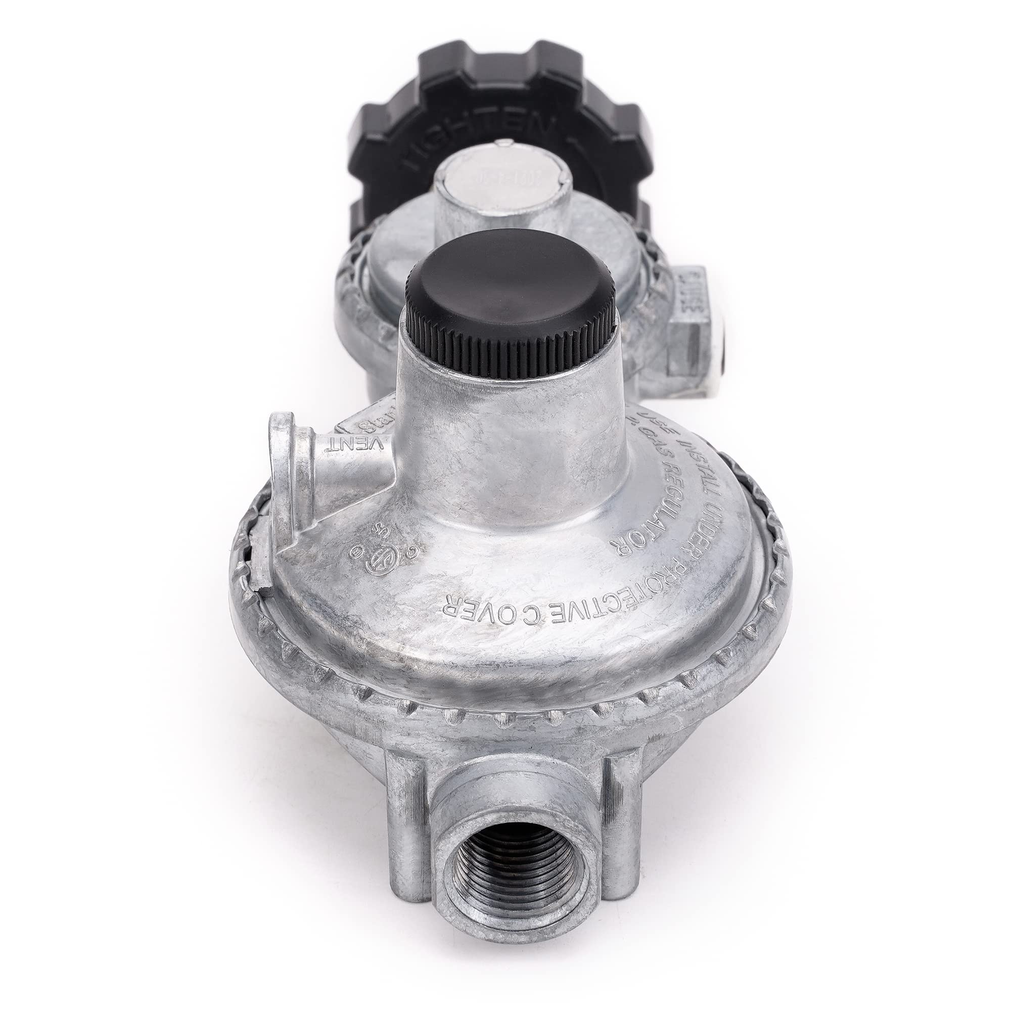Stanbroil Poziomy dwustopniowy regulator propanu z żeńskim NPT 3/20.3 cm i POL do kampera, furgonetki, przyczep, kamperów