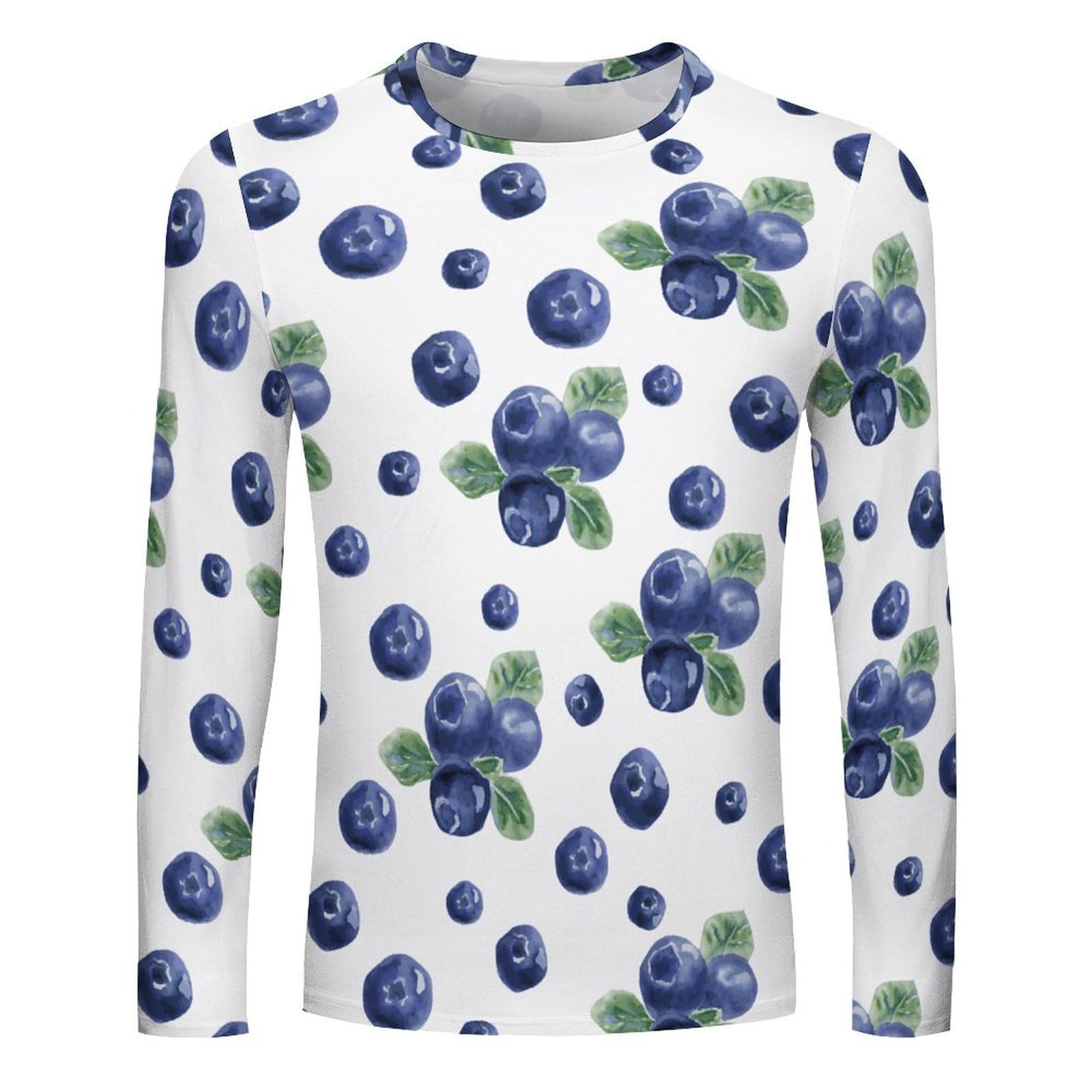 Amazon.co.jp: メンズ 長袖Tシャツ ブルーベリー柄 トップス 大きい 