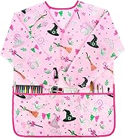 Vista 19 de Paquete de 2 batas de arte para niños, con manga larga y 3 bolsillos para edades de 3 a 8 años