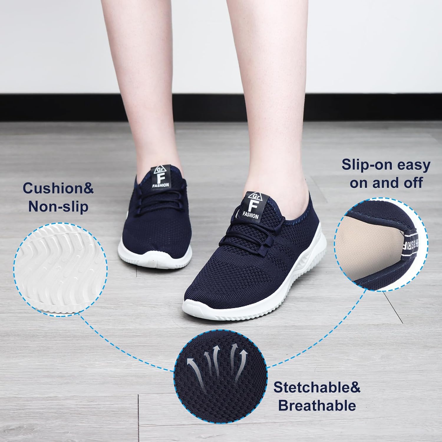 Non-Slip Walking Shoes for Women : Lightweight Comfort Casual Workout Shoes,Yoga Tennis Or Running Sneakers - Image 4