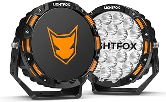 LIGHTFOX 2 PCs 9 Inch LED Spot Light Round, Spot Beam 13226LM, Driving Light Angle Adjustable with DT Connectors, IP68 Waterproof, Compatible with Offroad Jeep Wrangler Truck Pickup SUV