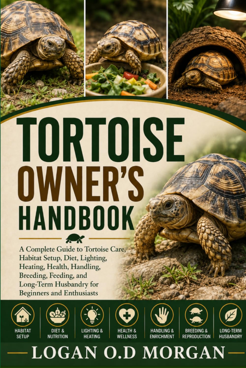 TORTOISE OWNER'S HANDBOOK: A Complete Guide to Tortoise Care, Habitat Setup, Diet, Lighting, Heating, Health, Handling, Breeding, Feeding, and Long-Term Husbandry for Beginners and Enthusiasts