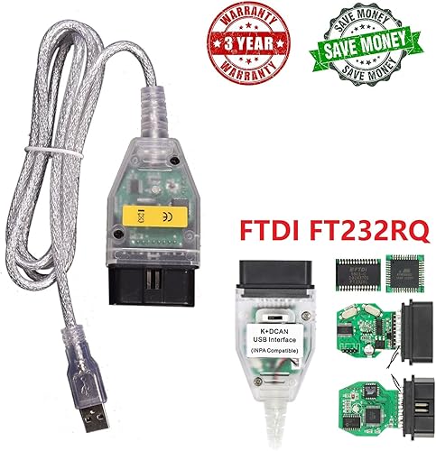 Vista 3 de BMW inpa obd2 Cable k dcan k+dcan Cable kcan dcan adaptador dcan k+ediabas Cable BMW plateado (2)