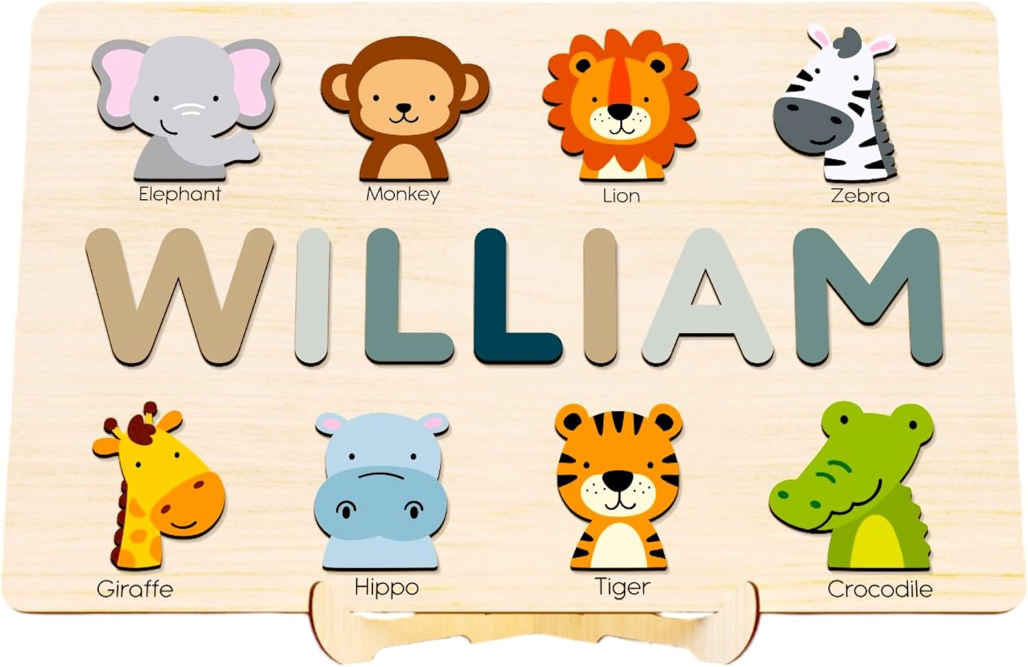 Handmade Wooden Name Puzzle, Personalized Montessori Toy, Unique Gift for Newborn or Baby Shower, Nursery Decor, Kids Birthday