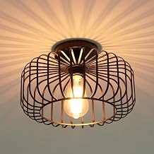 FRIDEKO HOME Black Sunburst Ceiling Light - Hallway Lighting Fixtures, Industrial Semi Flush Mount Ceiling Lights, Farmhouse Light Fixture for Kitchen Entryway Bedroom Laundry Room, 11.22 Inch