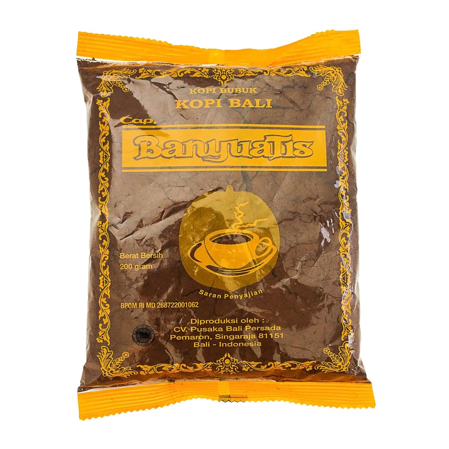 BanyuaTis Bali Coffee Kopi Bali Regular Bag Powder Kopi Bubuk 200g, Medium Roast (Pack of 1)