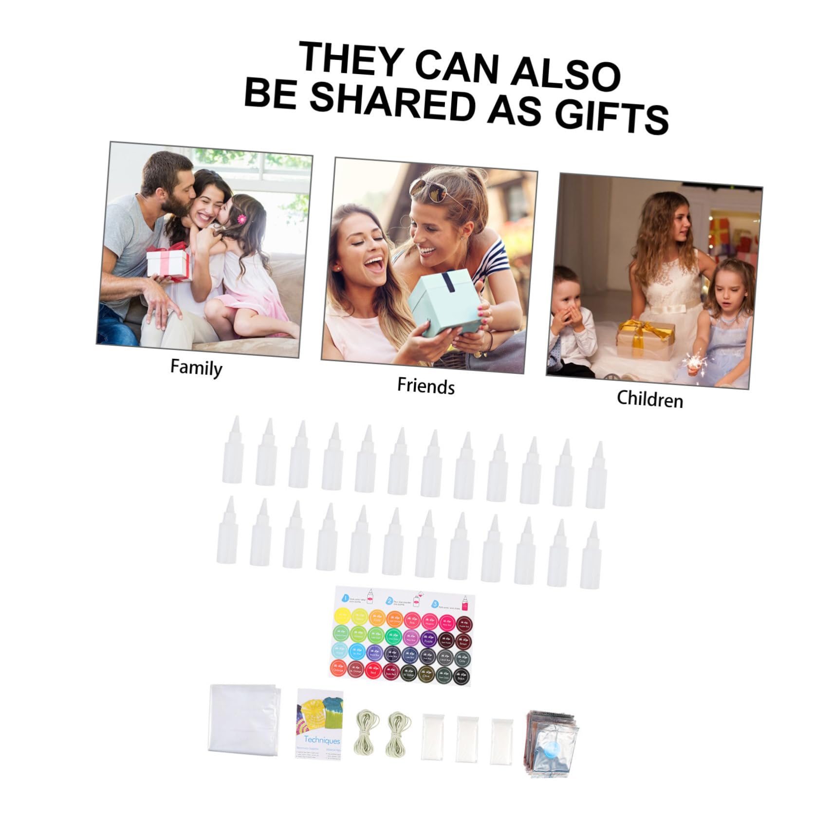 Kit de Teñido Anudado de para Recargas de Tinte para Ropa Suministros para Fiestas Manualidades para Niños Niñas Y Adultos