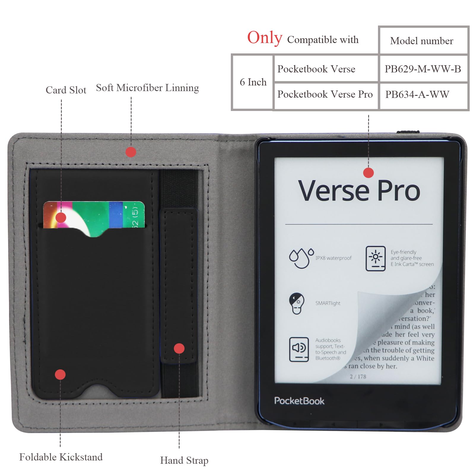 For Pocketbook Verse/Verse Pro Smart Case Leather