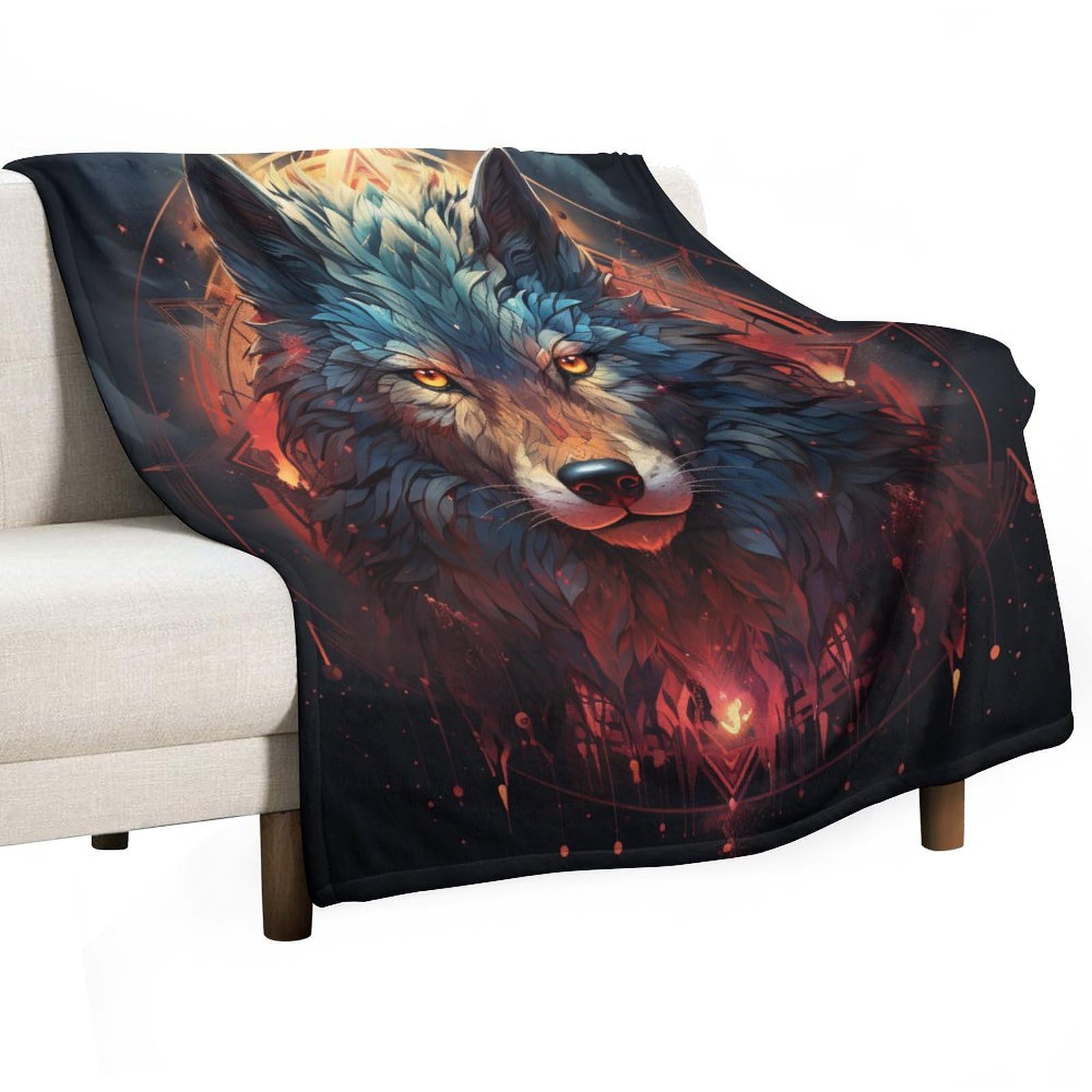 ECWECC Throw Blankets Wolf Sofa Throws Animal Wolve for Teenager Fluffy Snugly Soft Warm Fuzzy Blanket for Bed Sofa Fuzzy Blanket Room Decor Birthdays Graduation 180x200cm