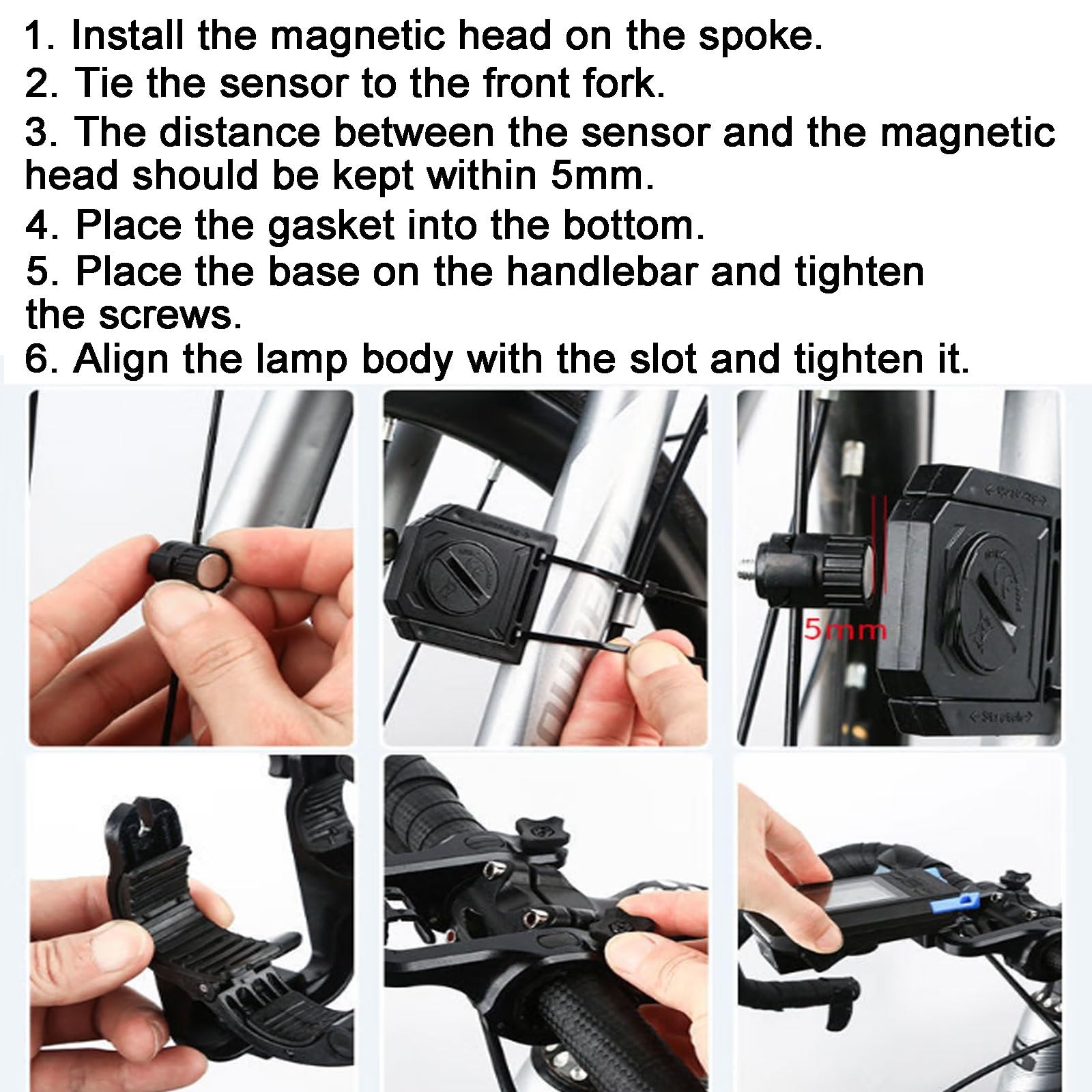 Kompaktowy plastikowy dzwonek rowerowy szosowy rower górski róg reflektor wielofunkcyjny dzwonek ze stoperem ładowanie USB łatwa instalacja