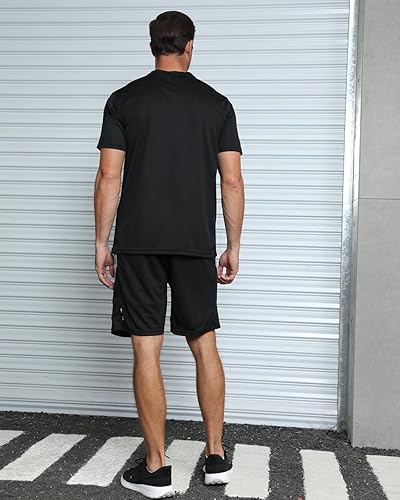 Miniatura 5 de Conjuntos de entrenamiento para hombre, ropa atlética, camisetas de fútbol, pantalones cortos, paquete de 3 unidades, baloncesto, correr, gimnasio,