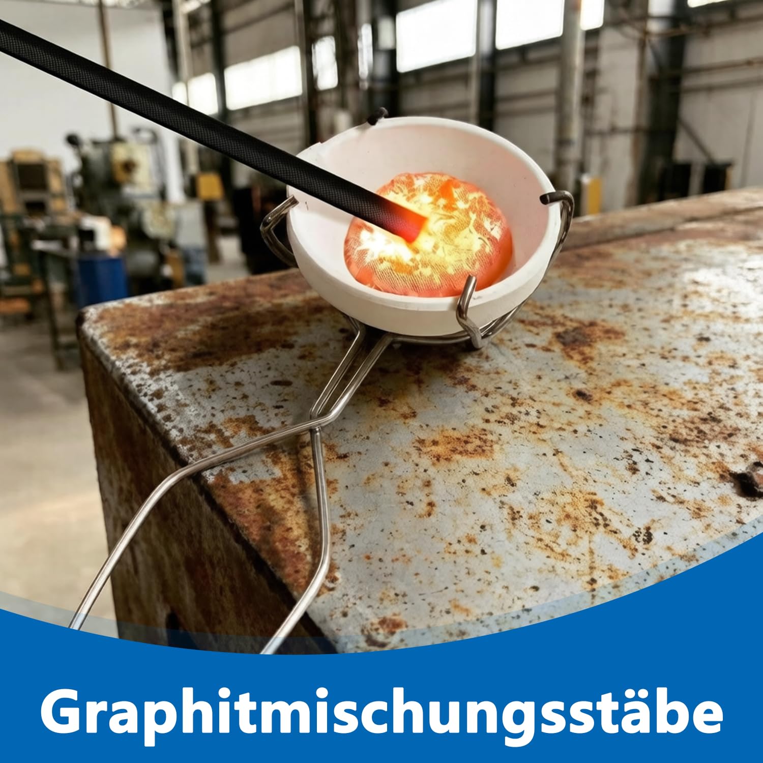 8 Stück Gold Schmelzen Set, Graphit- & Quarztiegel Set mit Gießform, 5-in-1 Graphitbarrenform, Tiegelzange & 2 Rührstäbe, Metall Schmelzen Kit für Schmuckherstellung, DIY Gold Silber Schmelzen