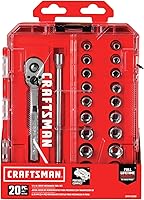 Vista 2 de CRAFTSMAN Juego de zócalos, SAE/métrico, 1/4" Drive, 20 piezas (CMMT12008)