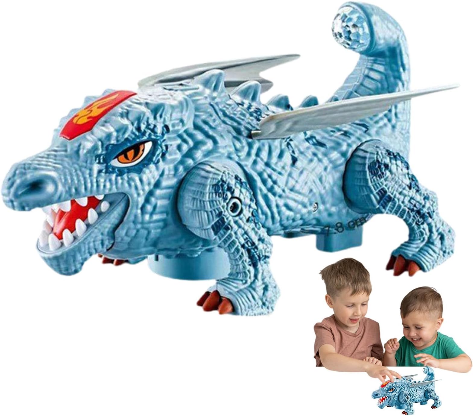 Hobngmuc Dragon Toy Figure, Realistic Dragon Toy, Realistic Battery Operated Walking Dragon Toy, Musical Electric Lighted Dragon Toy for Interactive Play
