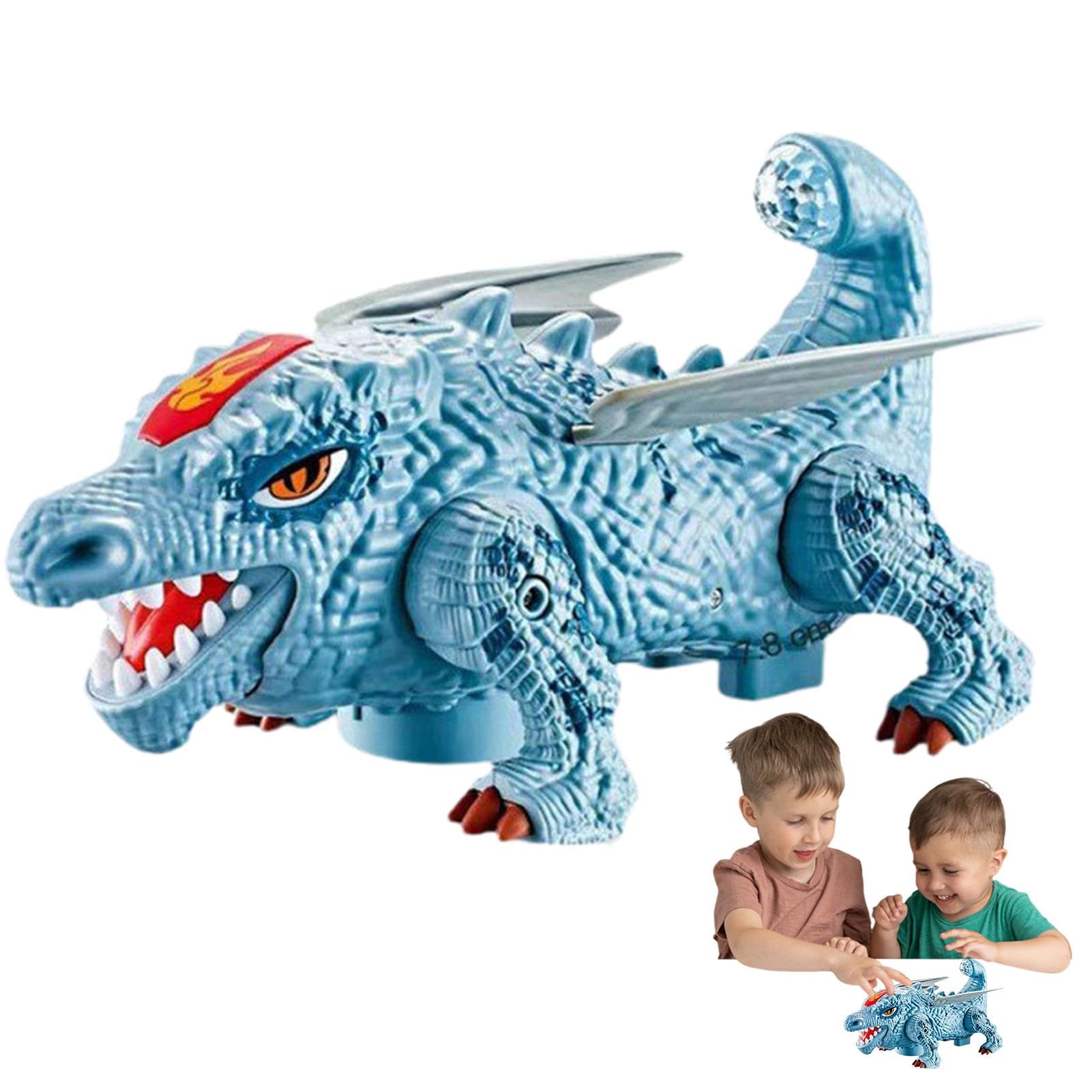 Hobngmuc Dragon Toy Figure, Realistic Dragon Toy, Realistic Battery Operated Walking Dragon Toy, Musical Electric Lighted Dragon Toy for Interactive Play