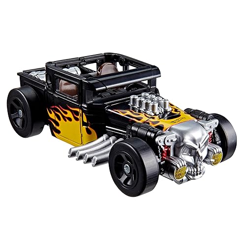 Transformers Collaborative Hot Wheels x Bone Shaker, Deluxe Class 5-Inch Robot Action Figure Converts to Car, Car Toys for Ages 8+