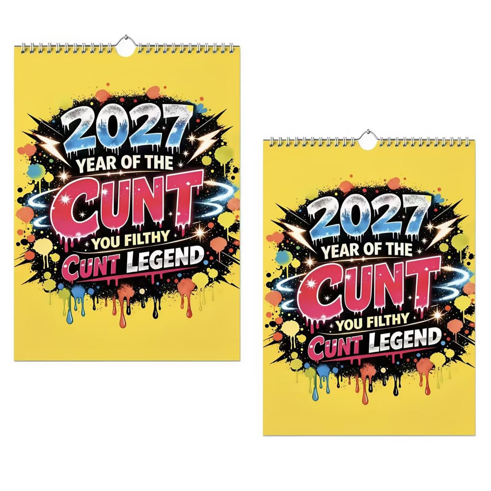 2027 Year Of The Cunt Wall Calendar-Bold Graffiti Humor Calendar, 2027 Adult Humor Wall Calendar, 12 Month Spiral Bound Monthly Planner, for Coworkers, Home, Office Wall Decor