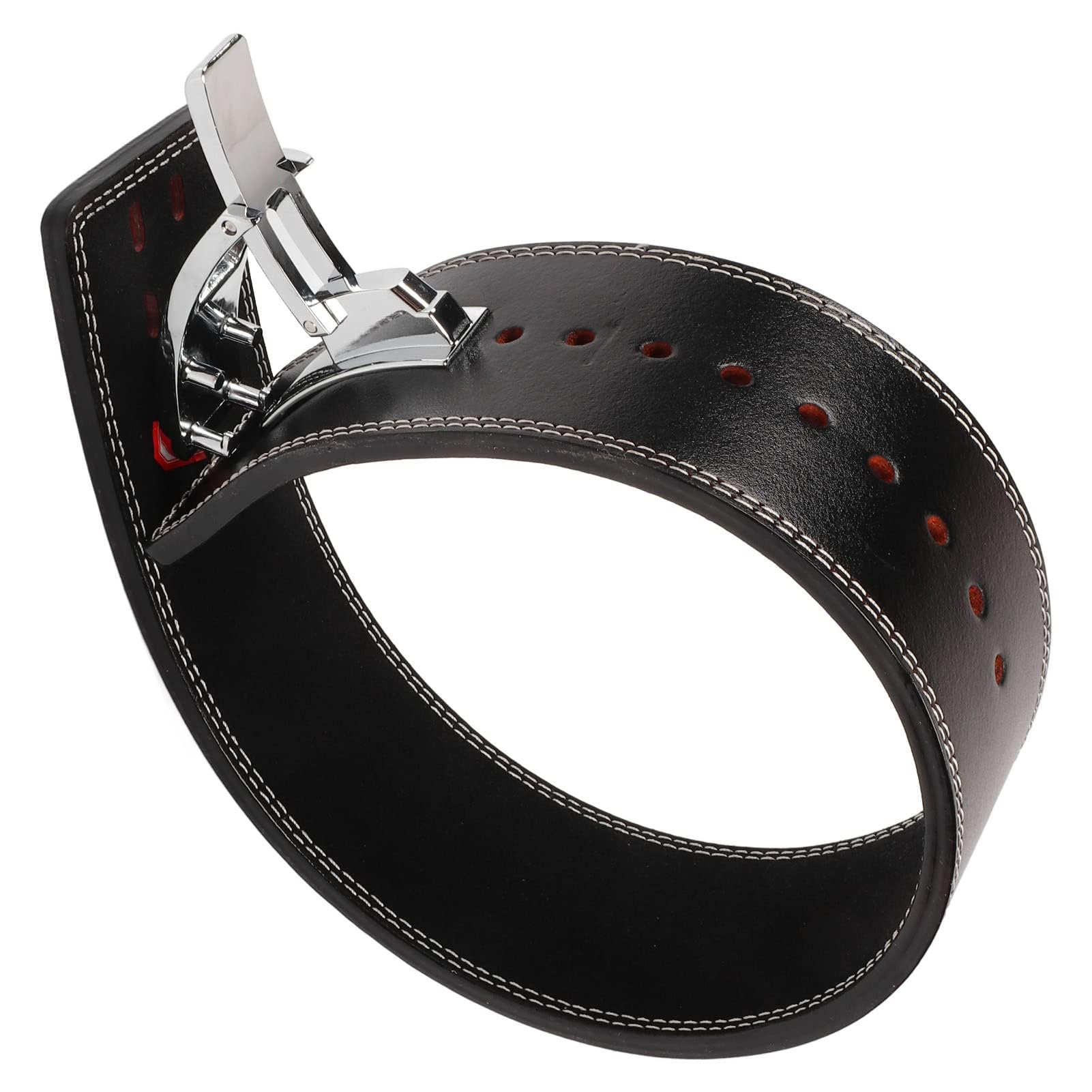Cintura in pelle per bodybuilding squat per stabilità, supporto per sollevamento pesi, cintura protettiva in vita con regolazione multi-velocità per stacchi, trazioni, canottaggio, squat (nero)