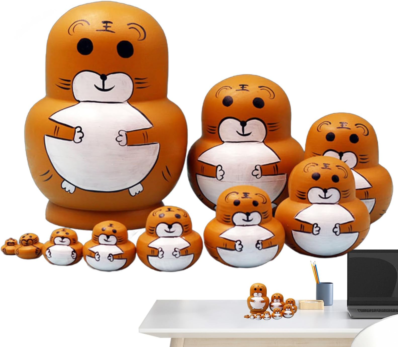 Nesting Dolls for Kids,Educational Animal Pattern Stacking Game - Hand Painted Nesting Dolls - for Boys Girls Cultural Art Collectors Educators Parents Living Room Bedroom Birthday Christmas