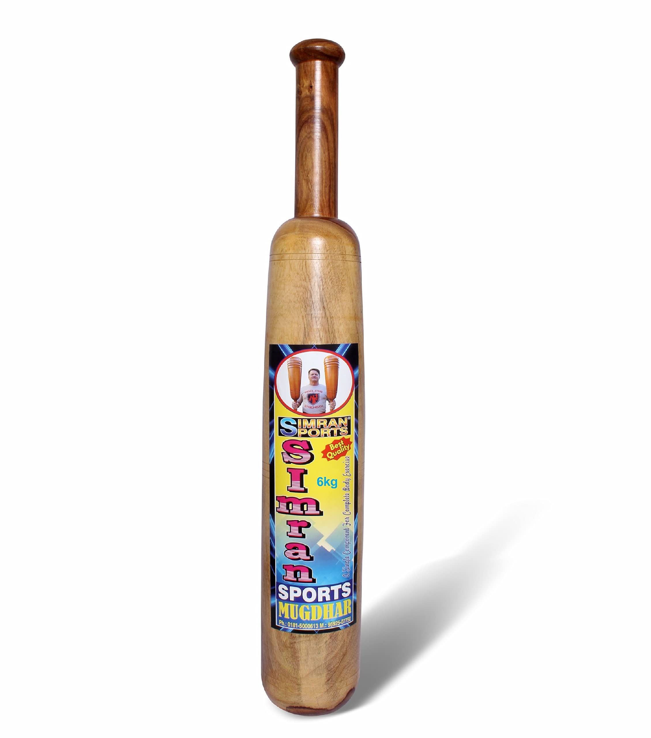 SIMRAN SPORTS SIMRAN SPORTS Mugdar, 6 Kg Wooden Indian Mugdar, Indian Clubs for Exercise, Meel, Clubbell, Karla Kattai, Mugdal (B07NBPHVC3) Amazon Price History, Amazon Price Tracker
