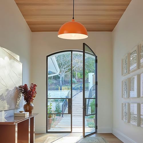 Miniatura 86 de Lámpara Colgante Industrial Electrochapada en Oro de 11.8 pulgadas, Paquete de 2, Lámparas Colgantes de Metal para Isla de Cocina, Lámpara Colgante