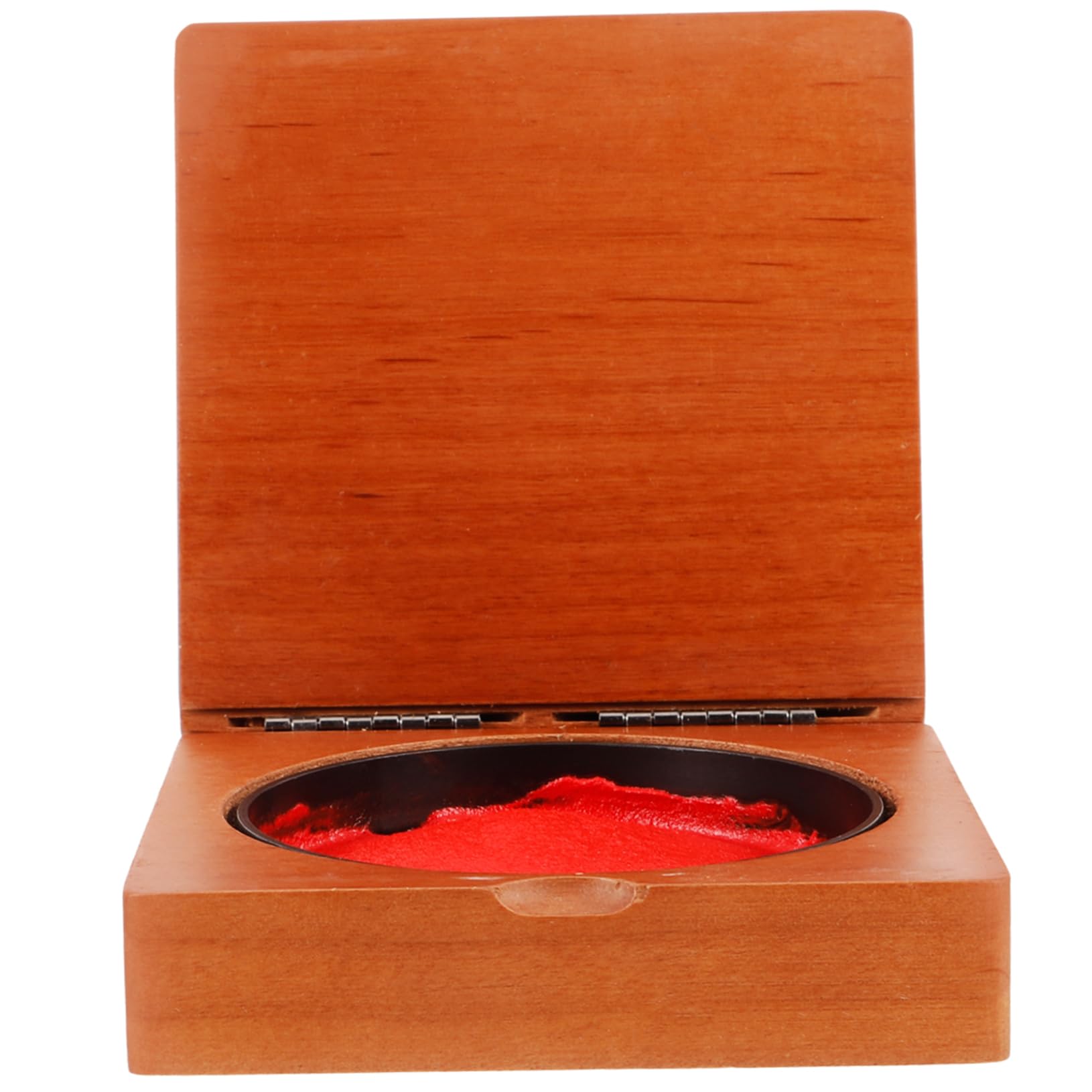Operitacx Tragbarer Stempelkissenbehälter mit Vintage Design Elegante Aufbewahrungsbox für Stempelkissen und Tusche Praktische Größe 10 X 10 X 3,6cm