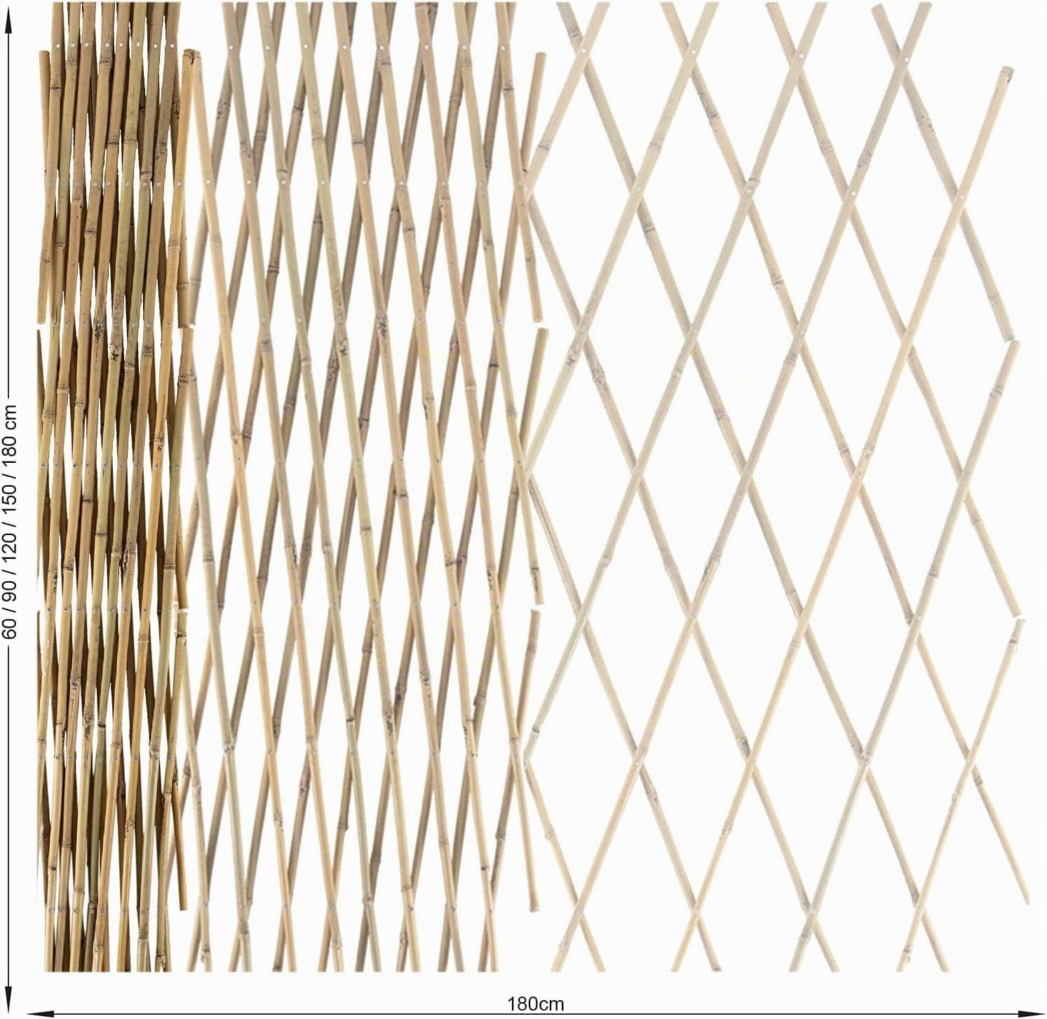 KARAT Treillis en Bambou pour Jardin Balcon Terrasse Terrain de Sport Clôture de propriétés - Extensible Solide - Résistant aux Intempéries - Support pour Plantes Grimpantes (90 x 180 cm)