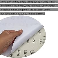 Vista 5 de 18 discos de lija PSA de 12 pulgadas, 3 de cada uno de 80, 100, 120, 180, 240, 400, discos de papel de lija de 12 pulgadas con autoadhesivo PSA