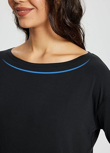 Miniatura 2 de BALEAF Camisetas de entrenamiento de manga larga para mujer, ajuste holgado, secado rápido, atlético, suave
