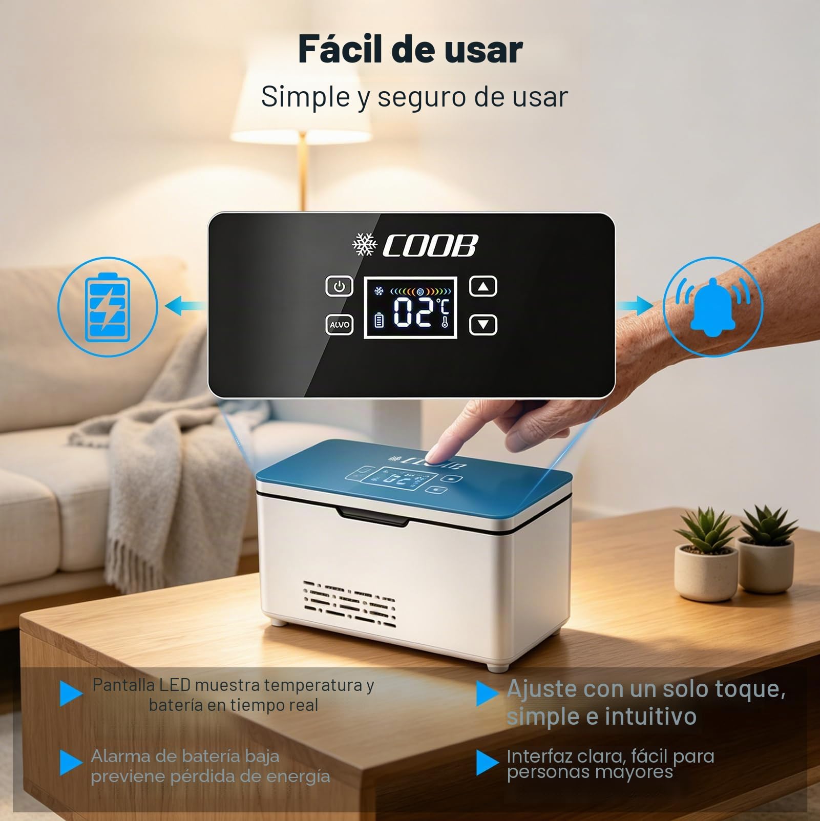 Nevera Insulina Viaje, Nevera Medicamentos Portátil Electrica, 2 a 8 ℃ | Mini Enfriador de Insulina, Temperatura Ajustable, con Dos Baterías de 10200 mAh para Uso en Hogar, Viajes y Automóvil