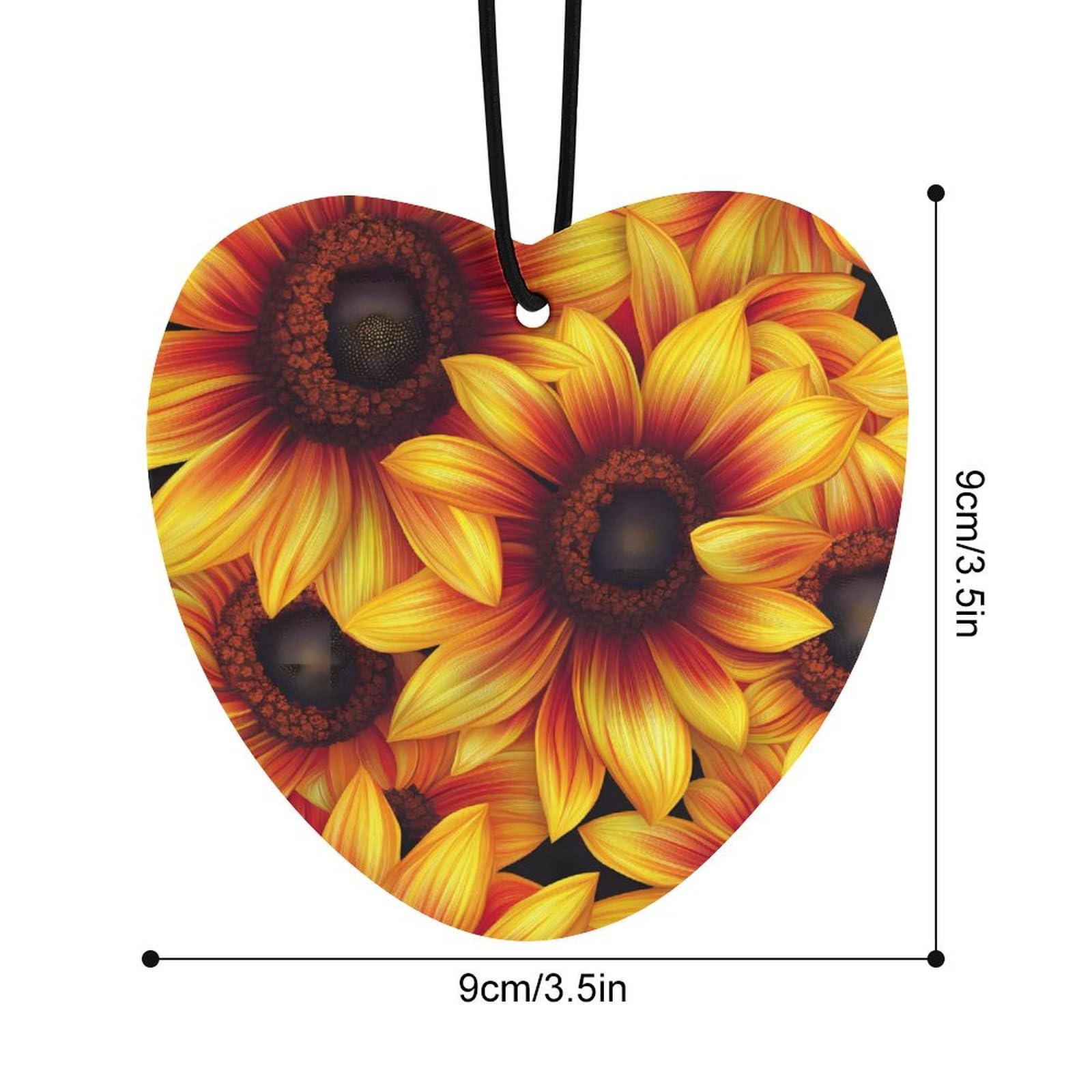 Sunflowers Floral Car Air Freshener Hanging Aromatherapy Tablets for Car Accessories Love form