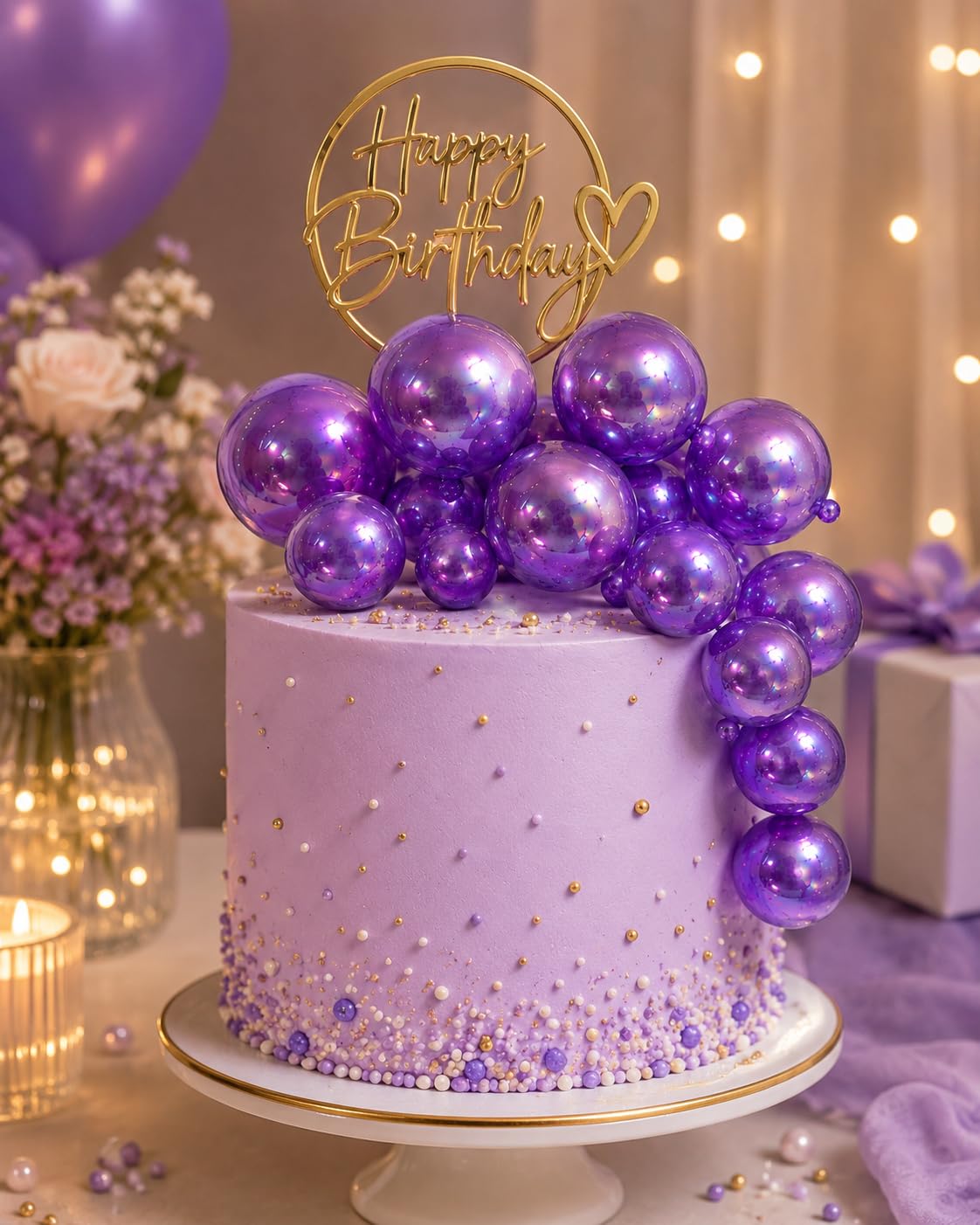 Jamboree!!! Iridescent Faux Ball Bubble Transparent Cake Topper Balls, Plastic, Multi-Size 3cm, 4cm & 5cm, Pack of 12-image-20