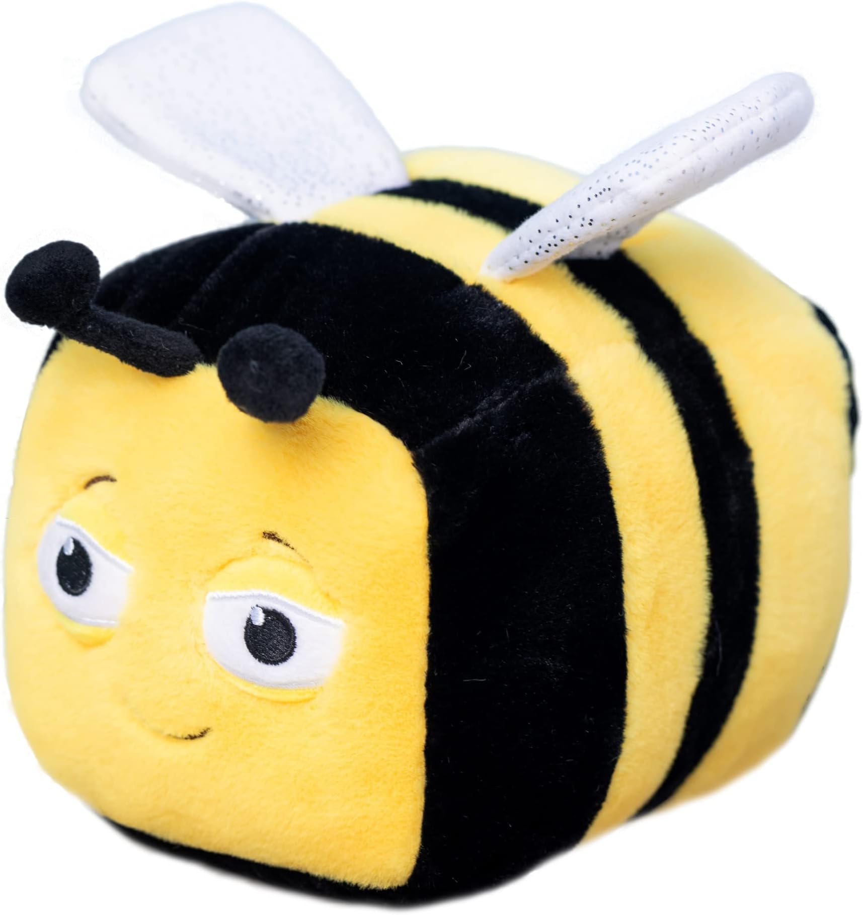 YONLIT Cuddly Fuzzy Bumblebee Stuffed Animal Emotional Super Bee Plush Toy with Big Bright Eyes and Little Stinger Great Gift Idea for Kids and Bees People 8 Inches (8 Inches)