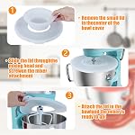 Silicone Mixer Bowl Cover Compatible with KitchenAid 6-7 Quart Bowl-Lift Stand Mixers, Mixing Bowl Lid Dustproof and Splash-Proof(Grey)